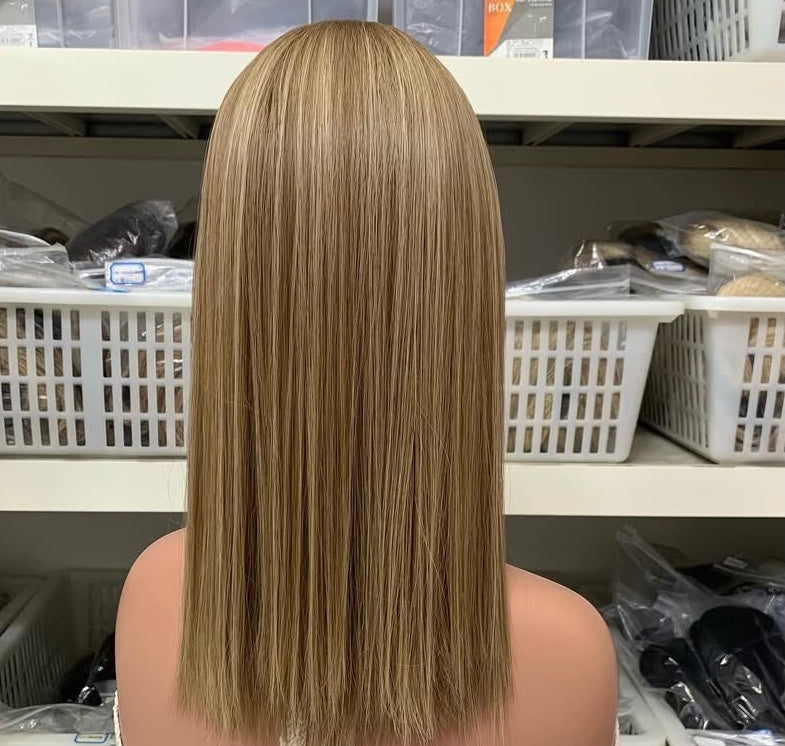 Jewish Wigs Natural Straight Balayage Virgin Human Hair Lace Top Wig
