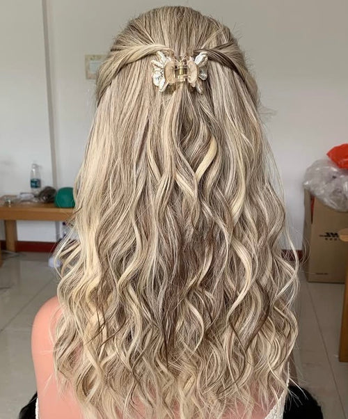 Jewish Wigs Blonde Balayage Virgin Human Hair Lace Front Wig