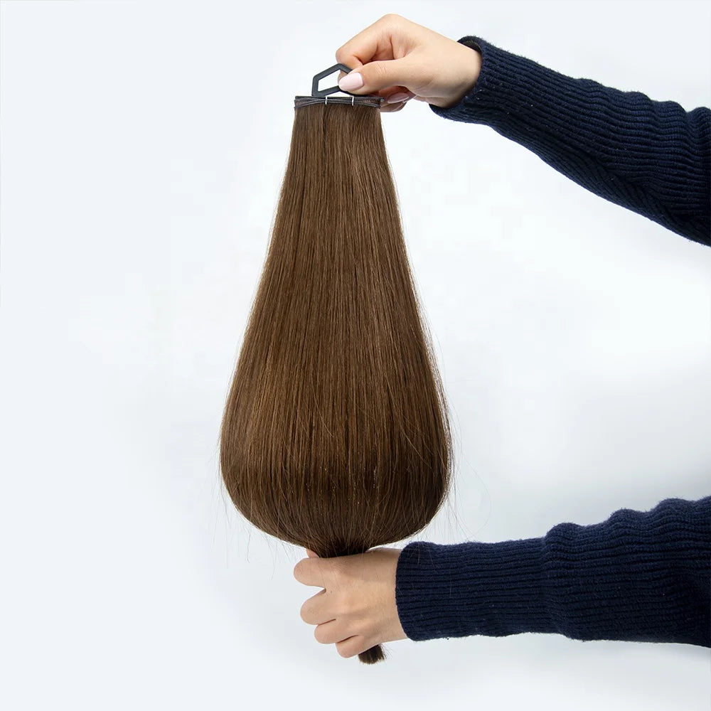 Whosale 100% Russian Single Donor Raw Virgin Hair No tangle No Shedding Sew in Genius Weft Human Hair Extensions