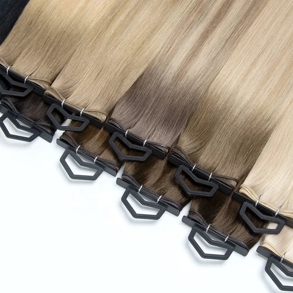 Whosale 100% Russian Single Donor Raw Virgin Hair No tangle No Shedding Sew in Genius Weft Human Hair Extensions