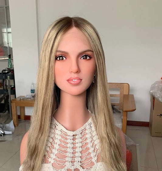Jewish Wigs Blonde Balayage Virgin Human Hair Lace Front Wig