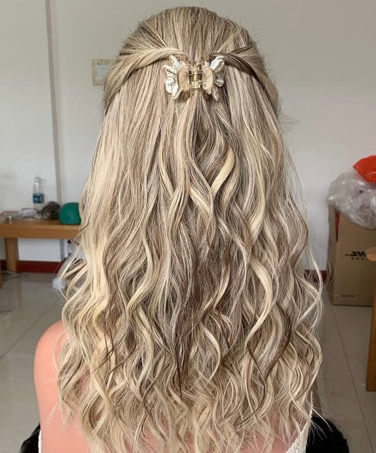 Jewish Wigs Blonde Balayage Virgin Human Hair Lace Front Wig