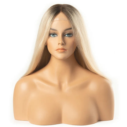 Brown Color Hair Highlight Silky Straight  Wigs 100%virgin Human Natural  Jewish Wigs