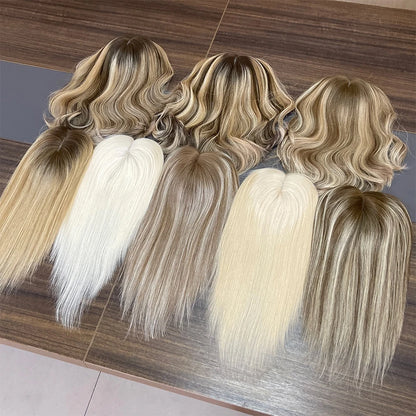 Hair Topper High Quality Russian Human Hair Mono Lace Hair Toppers for Bald Women