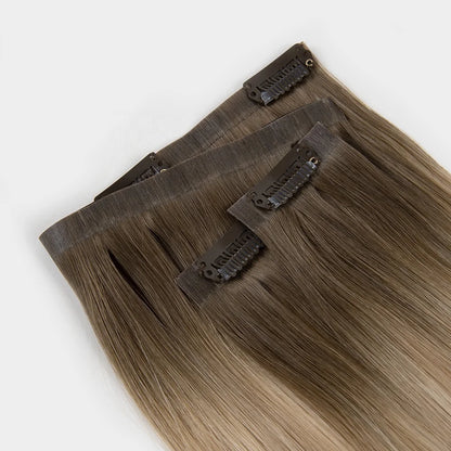 Factory Double Drawn Clip-ins Extension Customized 100% Natural Virgin Raw Human Hair 120g Clip in Hair Extensions