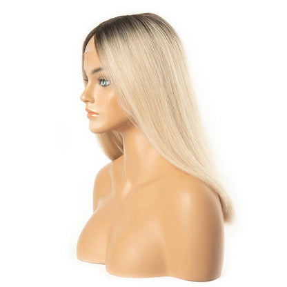 Brown Color Hair Highlight Silky Straight  Wigs 100%virgin Human Natural  Jewish Wigs