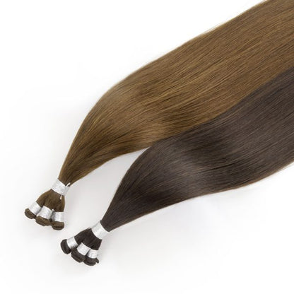 HANDGEBUNDENE SCHUSSWEFTE: Haarverlängerungen, 7-Sterne-Remy-Haar mit voller Schuppenschicht 
