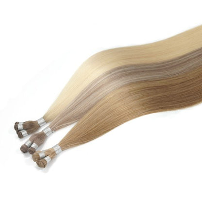 HANDGEBUNDENE SCHUSSWEFTE: Haarverlängerungen, 7-Sterne-Remy-Haar mit voller Schuppenschicht 