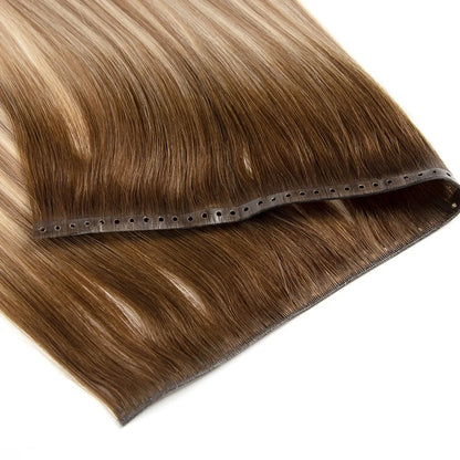 Seamless Xo Invisible Flat Weft Hole New Design Twin Tab Hole Weft Hair Extensions Invisible Weft with Holes