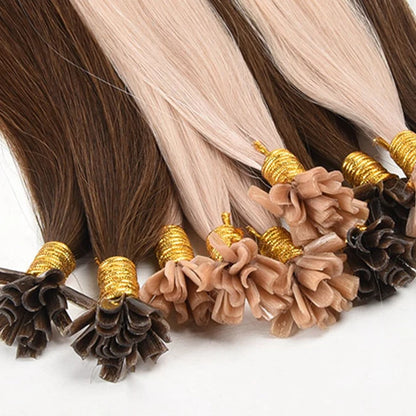 Manufacturer Direct Sale 100% Real Premium Remy Human Hair Thick Root U Tip Seamless Keratin Pre-Bonded Nail Hair Extensions