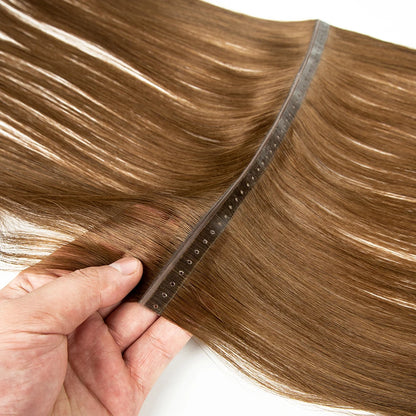 Seamless Xo Invisible Flat Weft Hole New Design Twin Tab Hole Weft Hair Extensions Invisible Weft with Holes